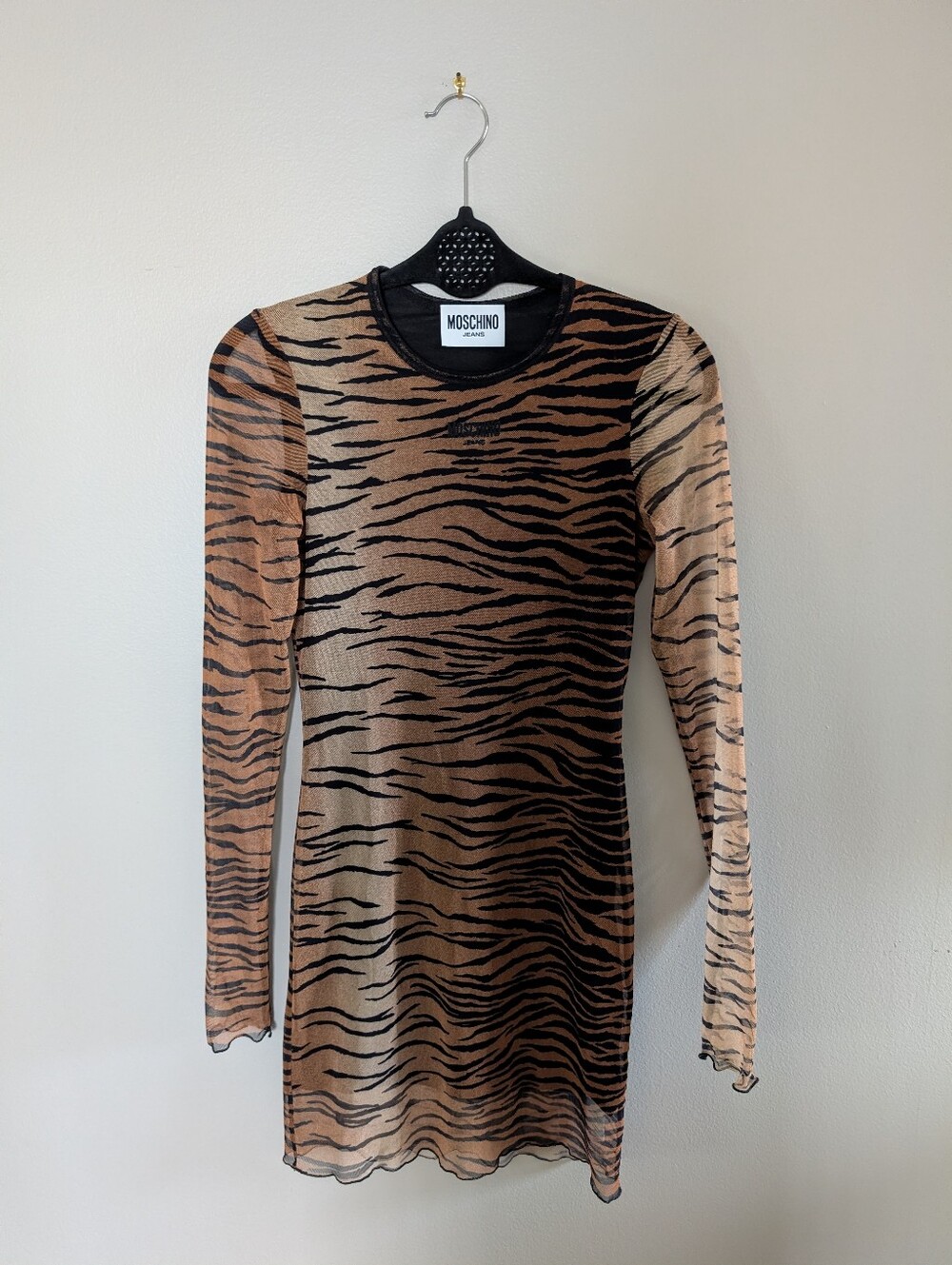Moschino Brown and Black Tiger-Print Mini Dress